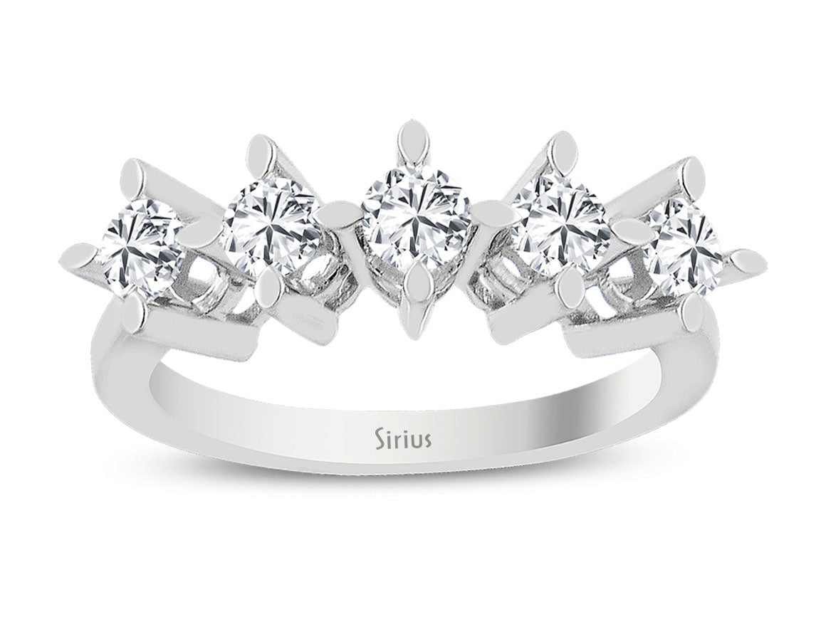 White gold ring with 5 lab-grown diamonds, 0.80 carats – high-quality Jewelry from Rosy Lab Diamonds