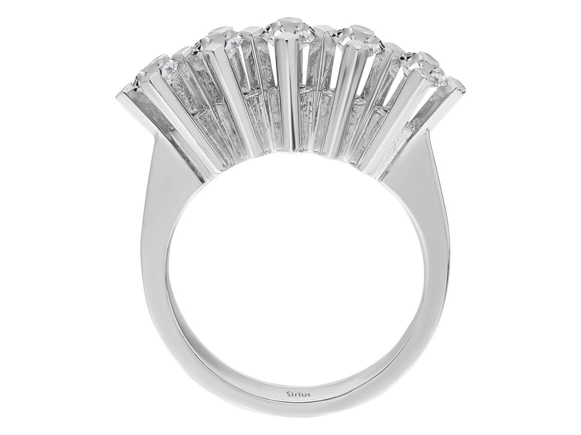 14K White Gold ring with 5 round diamonds – 0.77 carats – high-quality Jewelry by Rosy Lab Diamonds