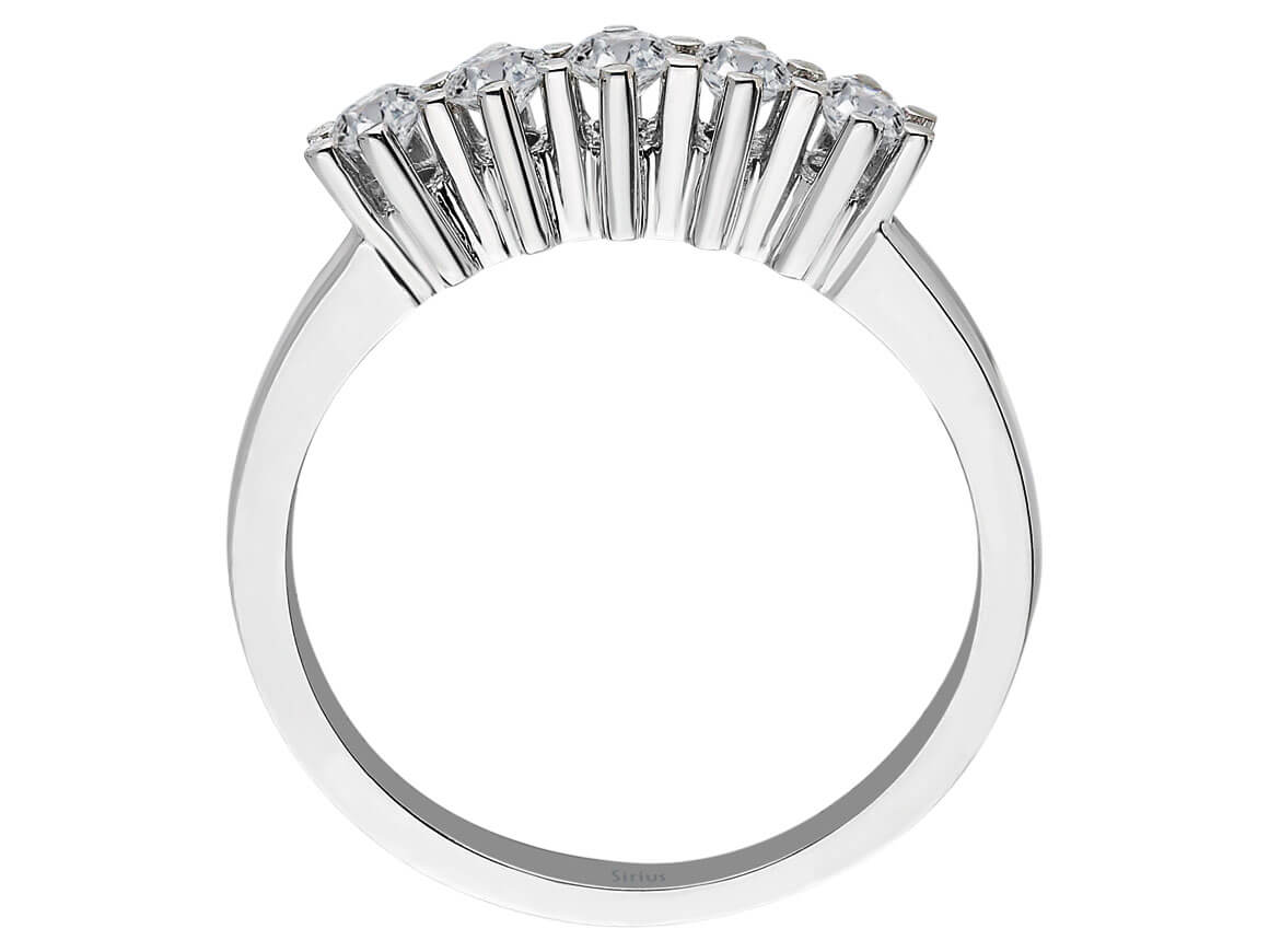 Elegant half-memory ring with 5 lab-grown diamonds, 0.37 ct, in 14K White Gold – high-quality Jewelry from Rosy Lab Diamonds