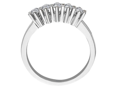 Eleganter Halbmemory-Ring mit 5 rund geschliffenen laborgezüchteten Diamanten, 0,37 ct, in 14K Weißgold