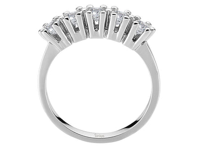 Moderner 5-Stein Rundschliff Diamantring aus 14 Karat Weißgold