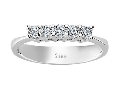 14K Weißgold Ring mit 5 Diamanten, rund, insgesamt 0,42 Karat