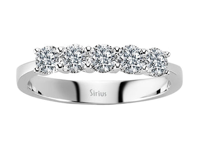 Stilvoller 14K Gold Fünfstein-Ring mit 0,81 ct Runddiamanten