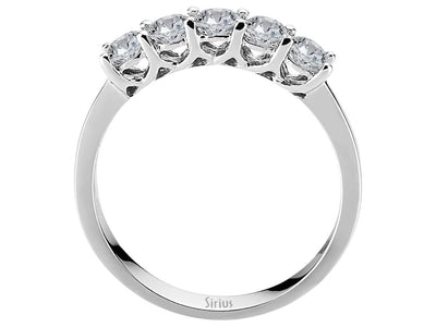 Stilvoller 14K Gold Fünfstein-Ring mit 0,81 ct Runddiamanten