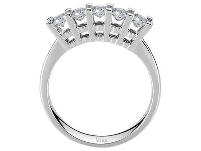 Eleganter 14K Gold Fünfstein-Ring mit 0,80 ct Runddiamanten