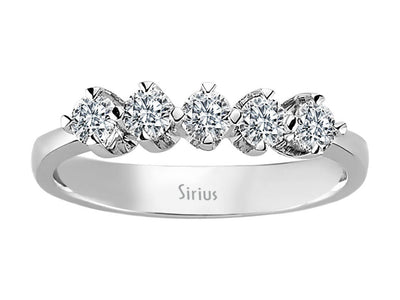 Eleganter 14K Gold Fünfstein-Ring mit 0,58 ct Runddiamanten