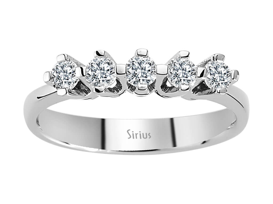Zeitloser 5-Stein-Ring aus 14K Weißgold mit laborgezüchteten Diamanten, 0,47 ct - hochwertiger Schmuck von Rosy Lab Diamonds