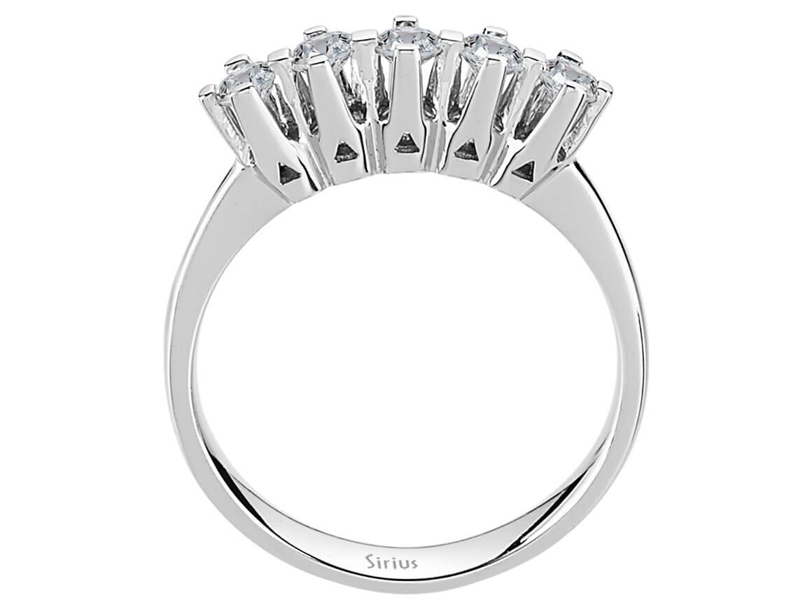 Zeitloser 5-Stein-Ring aus 14K Weißgold mit laborgezüchteten Diamanten, 0,47 ct - hochwertiger Schmuck von Rosy Lab Diamonds