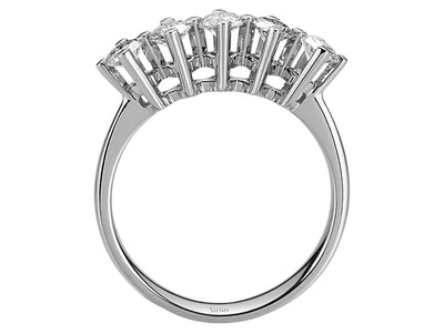 Eleganter 5-Stein Runddiamant Ring aus Weißgold