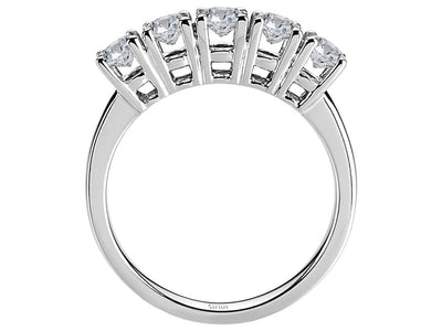 Eleganter 5-Stein-Ring aus 14 Karat Weißgold mit funkelnden Diamanten