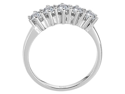 Eleganter Fünf-Steine-Ring mit Rund geschliffenen Labor-Diamanten