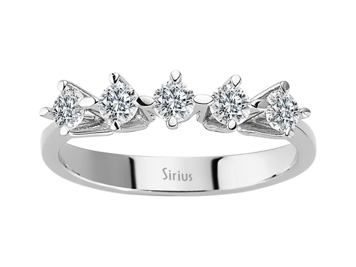 Bague raffinée à 5 pierres en Or Blanc 14 carats avec des diamants de laboratoire, 0,55 ct – des Bijoux haut de gamme de Rosy Lab Diamonds