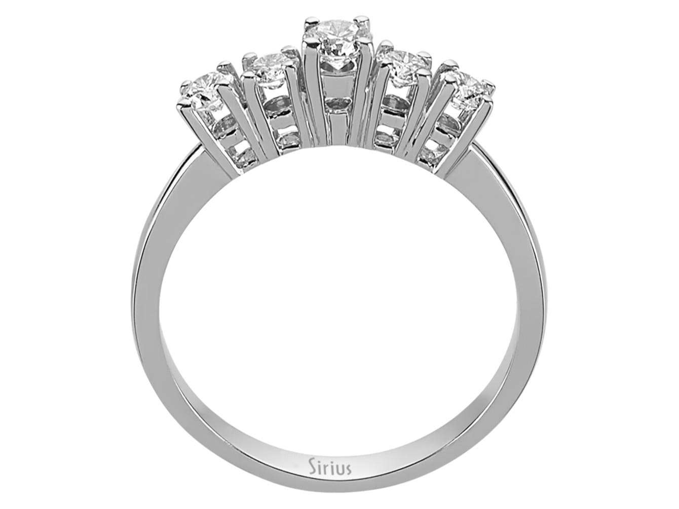 Bague à 5 pierres avec 0,58 ct de diamants de laboratoire en Or Blanc 14 carats - Bijoux haut de gamme de Rosy Lab Diamonds