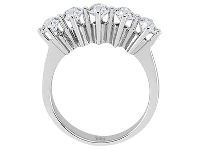 Klassischer 5-Stein-Ring aus 14K Weißgold mit 1,22 Karat natürlichen Diamanten – 04R0241