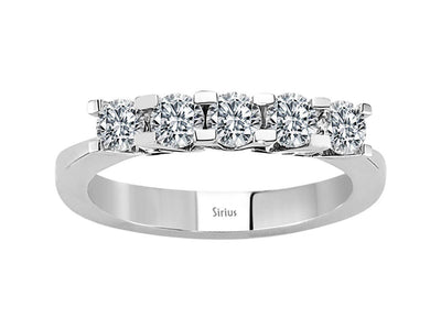 Eleganter Weißgold-Ring mit 5 Labordiamanten (0,55 ct)