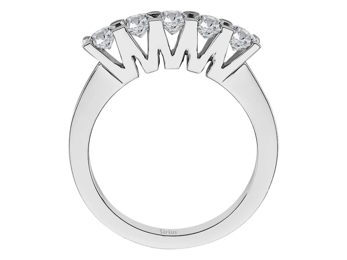 White Gold 5-Stone Ring with Lab-Grown Diamonds (0.55 ct) - 18K - high-quality Jewelry from Rosy Lab Diamonds