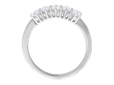 14K Weißgold Diamantring mit 5 Rundschliff-Diamanten – 0,60 Karat