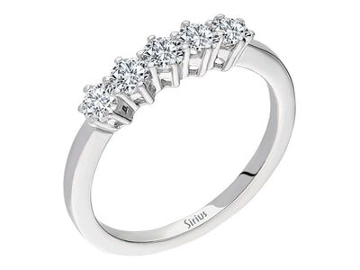 14K Weißgold Diamantring mit 5 Rundschliff-Diamanten – 0,60 Karat