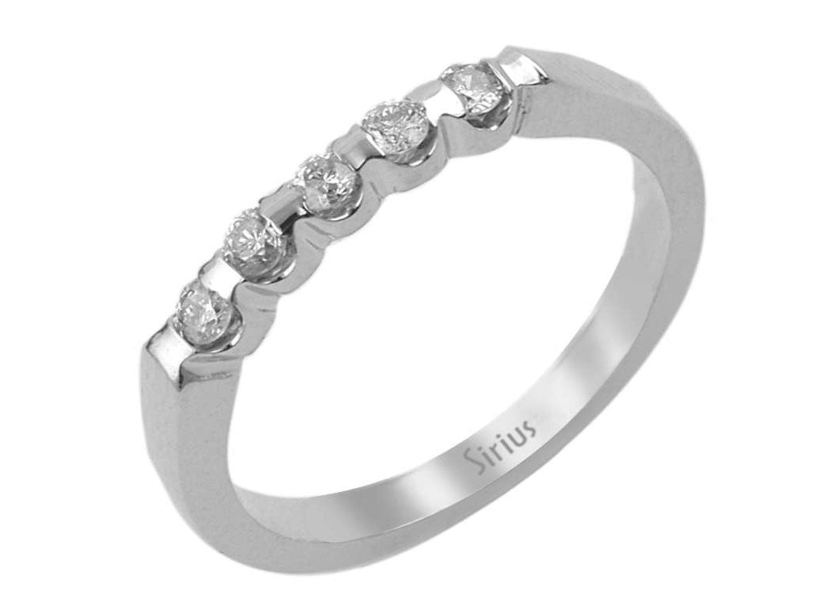 Weißgold Ring mit 5 rund geschliffenen Diamanten – 0,21 ct
