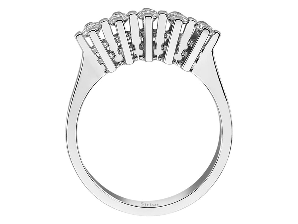 Bague cinq pierres avec 0,40 ct de diamants de laboratoire – Or Blanc 14 carats – Bijoux haut de gamme de Rosy Lab Diamonds