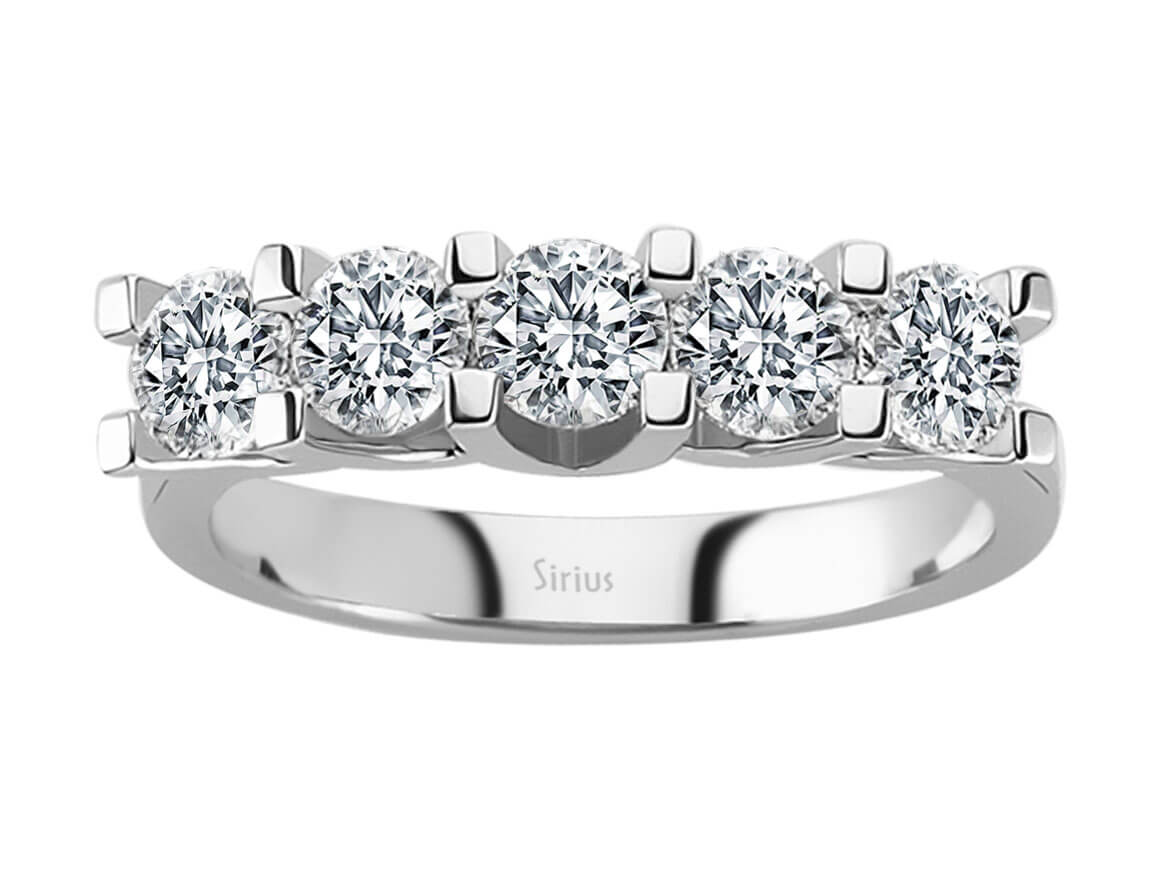 Fünfsteinring mit 1,52 ct Diamanten | 14K Weißgold – hochwertiger Schmuck von Rosy Lab Diamonds
