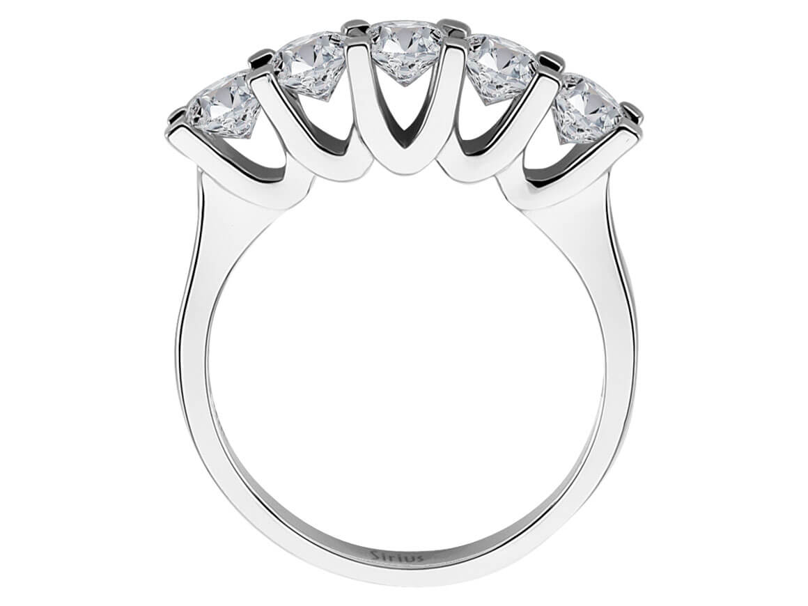 Fünfsteinring mit runden Diamanten – 1,52 Karat in 14K Weißgold