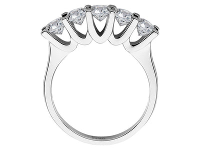 Fünfsteinring mit runden Diamanten – 1,52 Karat in 14K Weißgold