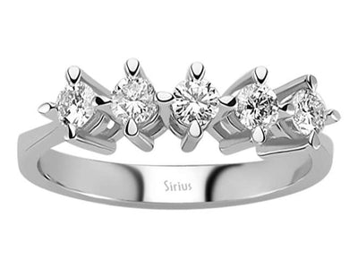 Klassischer Fünfsteinring mit 0,51 ct Labordiamanten in Weißgold