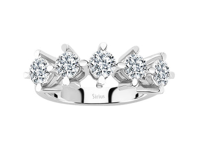 Luxuriöser Fünfsteinring mit Diamanten – 1,65 Karat in 14K Weißgold