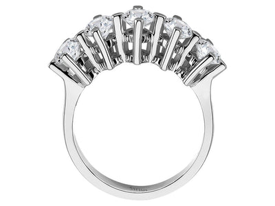 Luxuriöser Fünfsteinring mit Diamanten – 1,65 Karat in 14K Weißgold