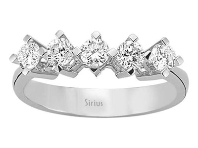 Klassischer 5-Stein-Diamantring – 0,70 Karat – 14K Weißgold – Modell 15R0074
