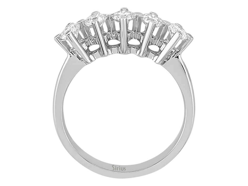 Bague en diamants à 5 pierres – 0,70 ct – Or Blanc 14 carats – Modèle 15R0074 – Bijoux haut de gamme de Rosy Lab Diamonds
