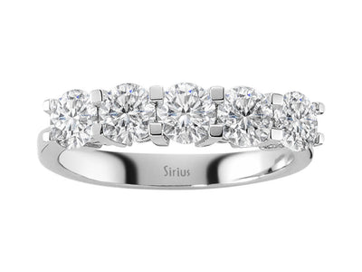 Exklusiver 5-Steine-Ring mit laborgezüchteten Diamanten – 1,52 Karat in 18K Weißgold