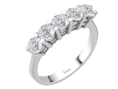 Exklusiver 5-Steine-Ring mit laborgezüchteten Diamanten – 1,52 Karat in 18K Weißgold