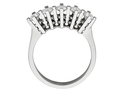 Modern 5-Stone Round Diamond Ring in 18K White Gold