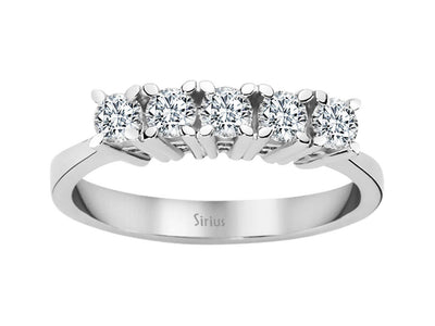 Eleganter Fünfstein-Diamantring mit 0,55 ct – 18K Weißgold