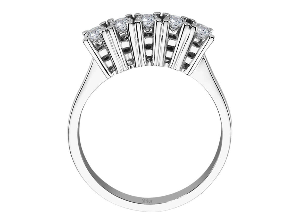Five-stone ring with 0.55 ct lab-grown diamonds - 18K White Gold - high-quality Jewelry from Rosy Lab Diamonds
