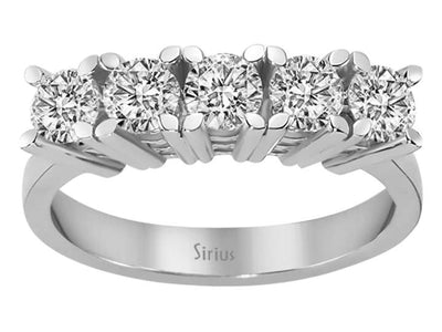 Exklusiver Fünfstein-Diamantring mit 1,15 ct – 14K Weißgold