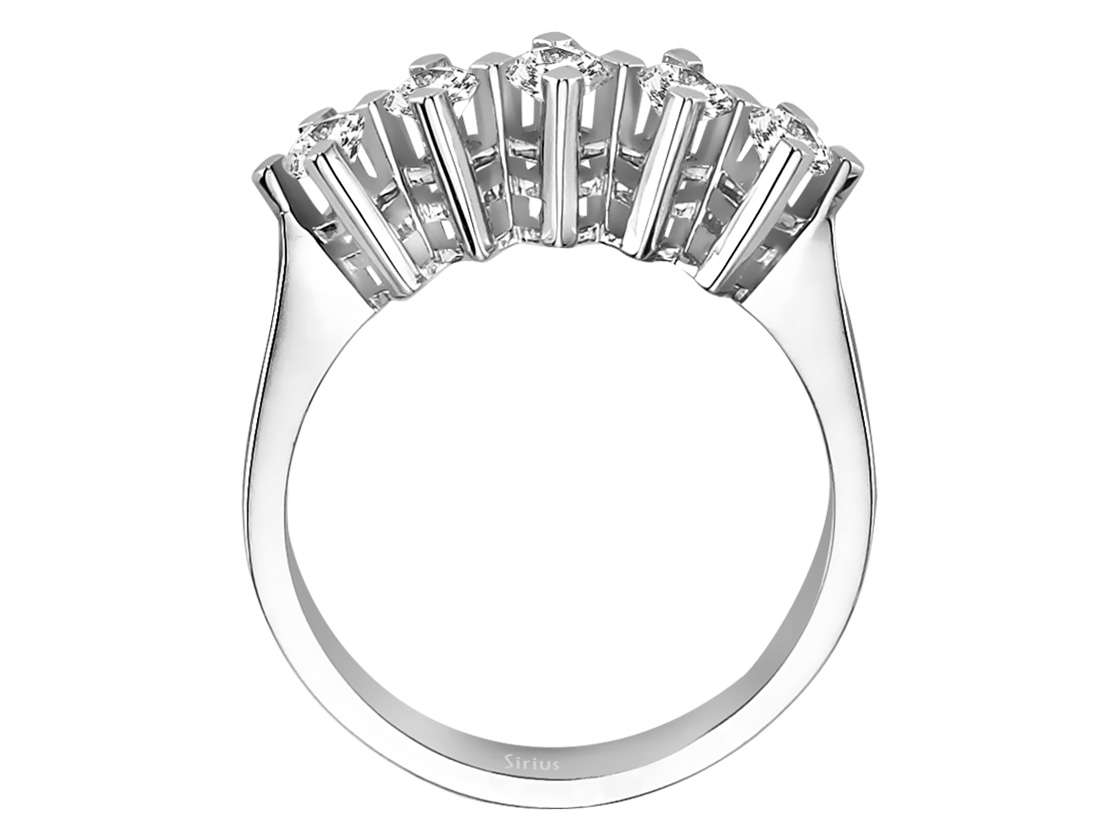 Five-stone diamond ring with 0.57 ct lab-grown diamonds - 14K White Gold - high-quality Jewelry by Rosy Lab Diamonds