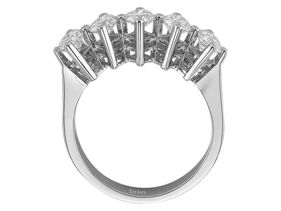 Eleganter 5-Steine-Ring mit laborgezüchteten Diamanten – 1,19 Karat in 14K Weißgold