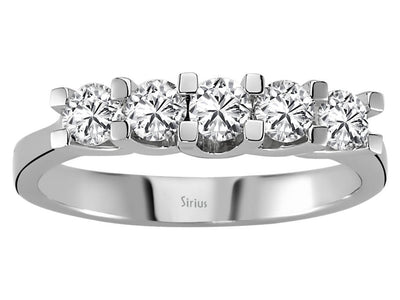 Classic 5-Stone Round Diamond Ring in 14K White Gold