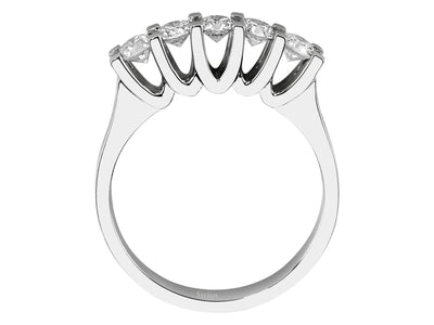 Classic 5-Stone Round Diamond Ring in 14K White Gold