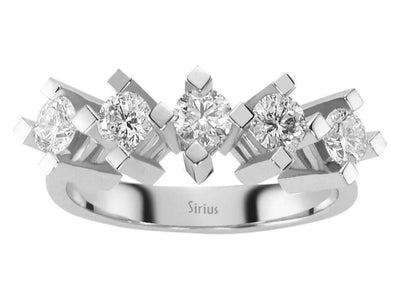 Prächtiger 5-Steine-Ring mit laborgezüchteten Diamanten – 0,96 Karat in 14K Weißgold