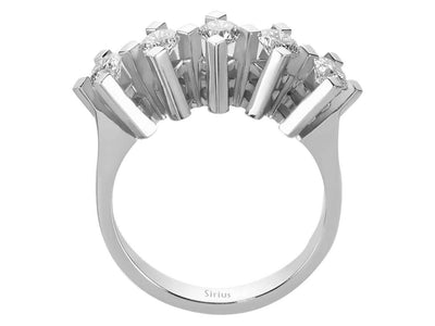 Prächtiger 5-Steine-Ring mit laborgezüchteten Diamanten – 0,96 Karat in 14K Weißgold