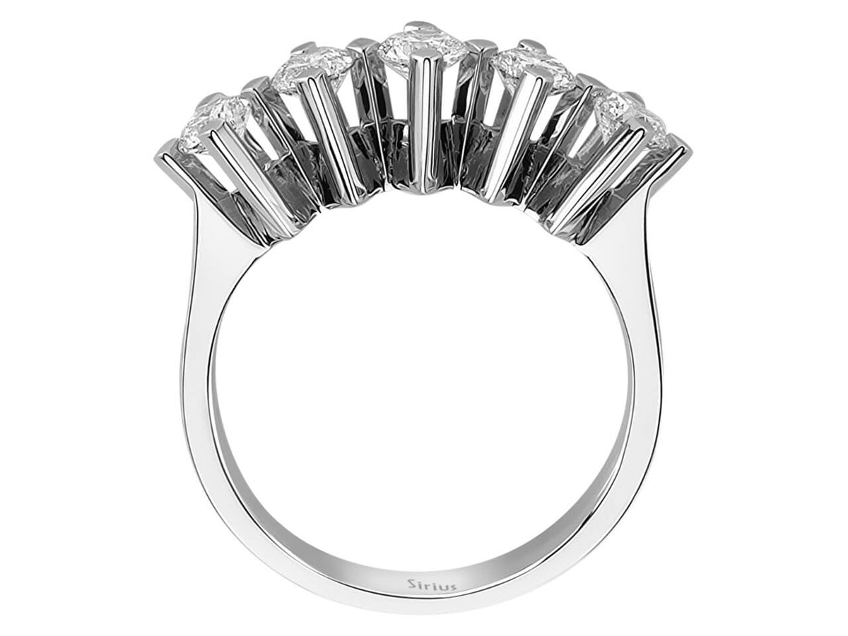 Five-stone ring with 1.19 ct diamonds | 14K White Gold - high-quality Jewelry from Rosy Lab Diamonds