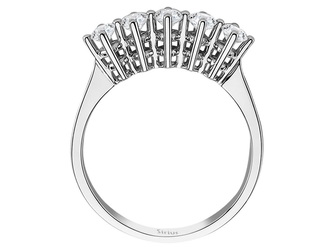 Zarter Fünfsteinring mit Diamanten – 0,54 Karat in 14K Weißgold