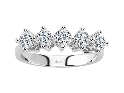 Klassischer Fünfsteinring mit Diamanten – 1,00 Karat in 14K Weißgold