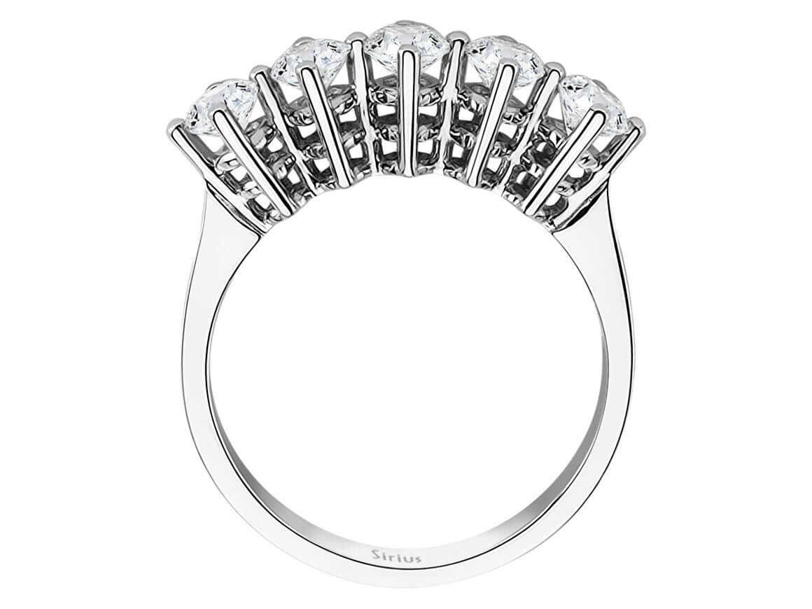 Fünfsteinring mit 1,00 ct Diamanten | 14K Weißgold - hochwertiger Schmuck von Rosy Lab Diamonds