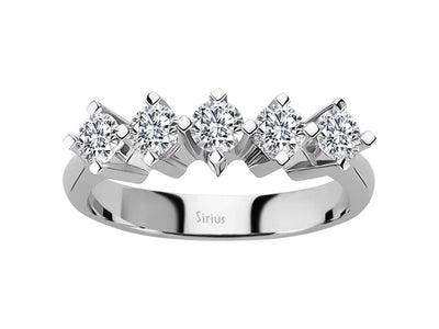 Fünfsteinring mit runden Diamanten – 0,93 Karat in 14K Gold