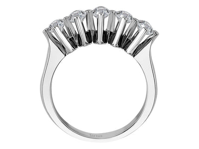 Fünfsteinring mit runden Diamanten – 0,93 Karat in 14K Gold